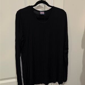Cherokee Black Long Sleeve Underscrub  Top